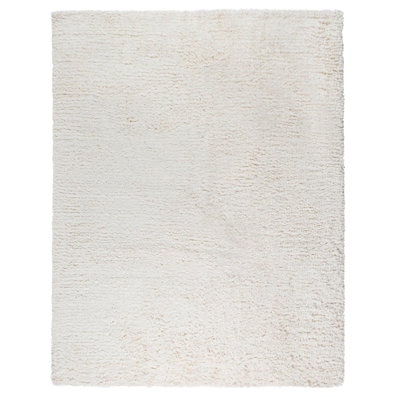 Paris Shag Collections Hand Woven Ivory Polyandcotton Shaggy Rug 5 X 8 5 X 8