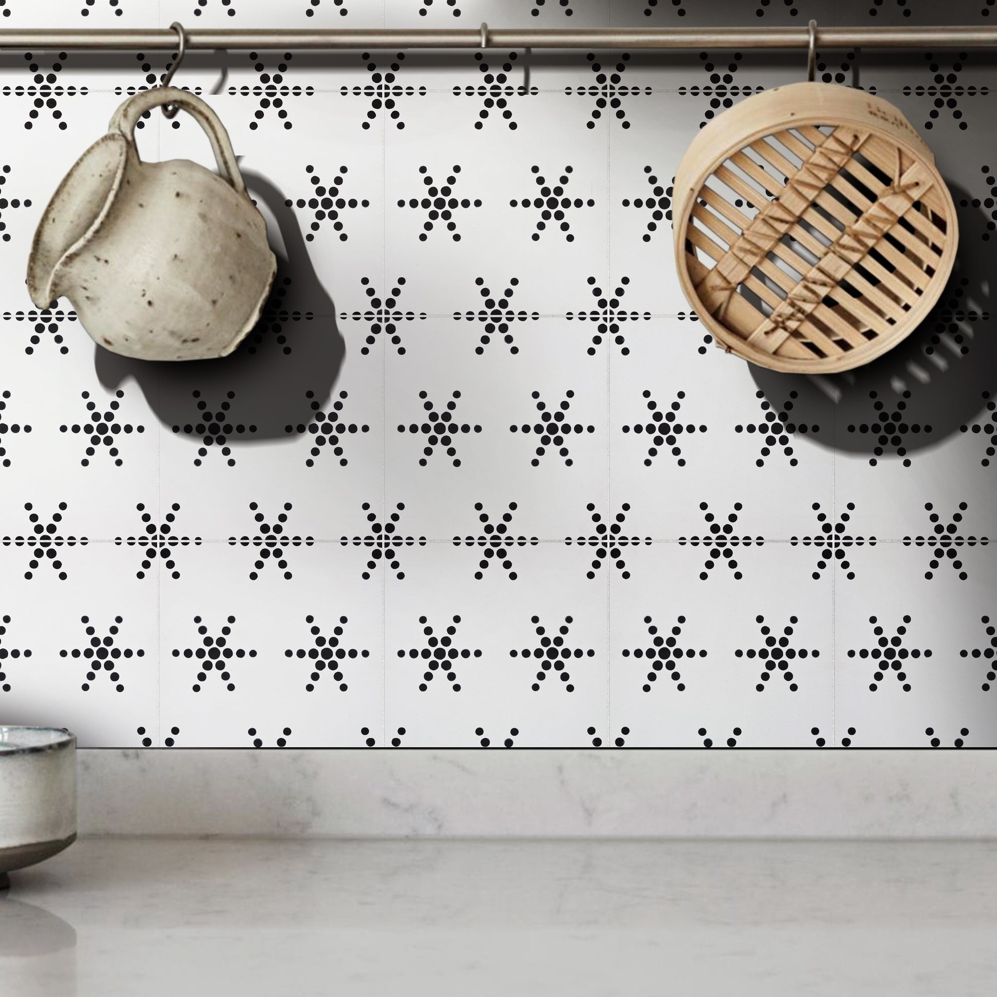 Paris In Black And White Handmade 8X8 Inch Moroccan Tile Pack Of 12