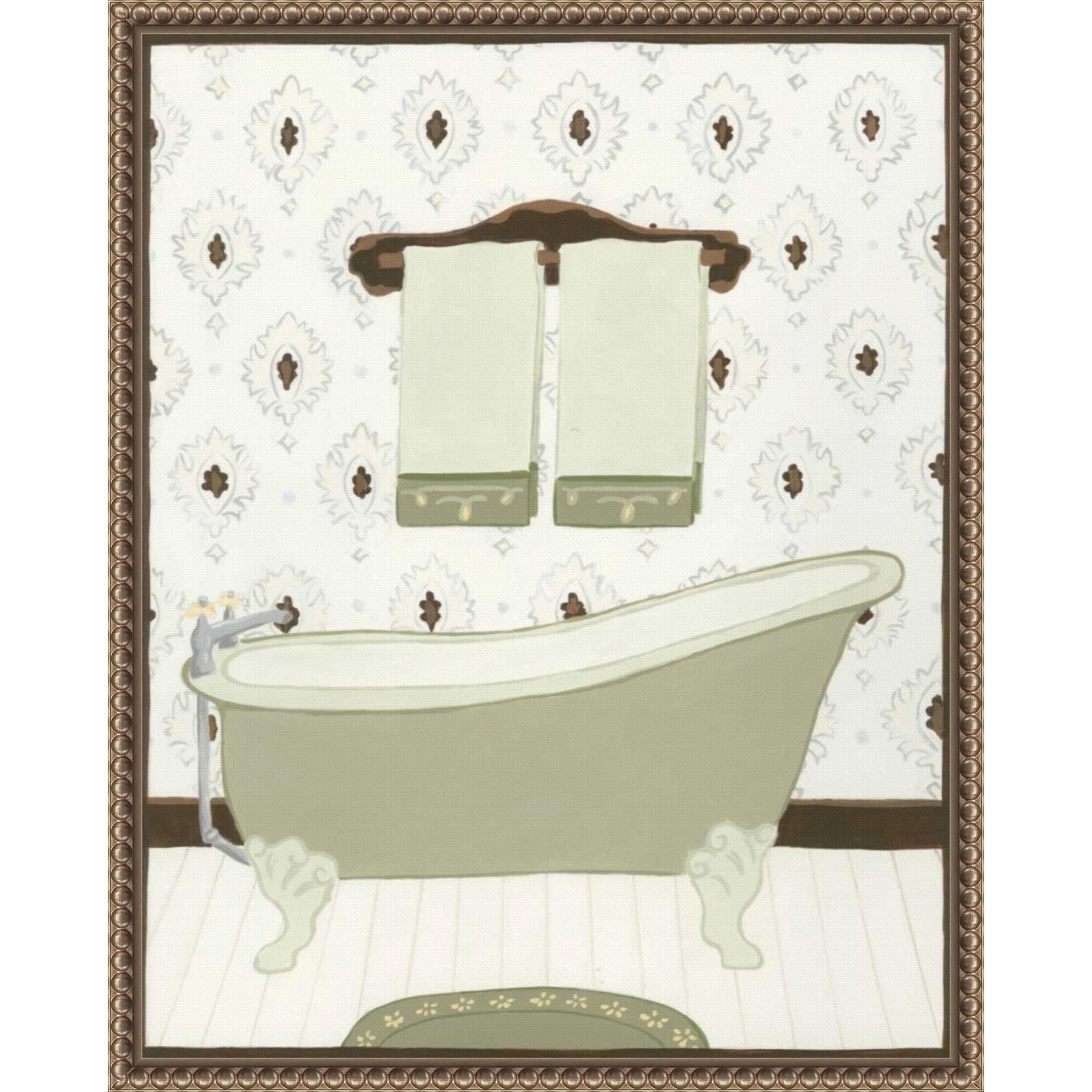 Parisian Bath No. 1 By June Erica Vess Framed Canvas Wall Art Print