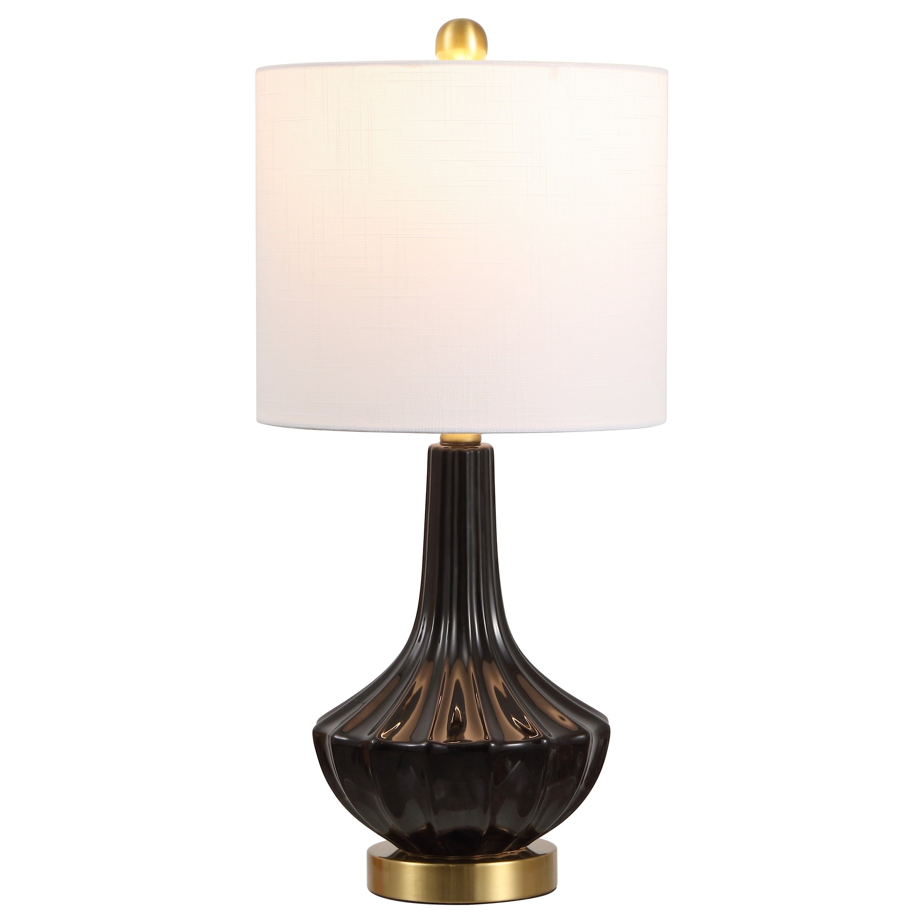 Parker 21.5 Contemporary Traditional Ceramic Metal Gourd Led Table Lamp