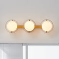 Parker 24 Inch 3 Light Champagne Gold Vanity Light With Etched Opal Glass Shades