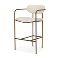 Parker Cream Fabric Seat Gold Metal Counter Stool 21.3L X 21.5W X 36.5H