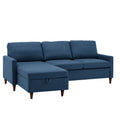 Parker Walnut Finish Fabric Sectional Sofa With Storage Chaise By Inspire Q Modern