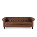 Parkhurst Tufted Chesterfield Faux Leather 3 Seater Sofa By Christopher Knight Home
