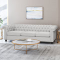 Parkhurst Tufted Chesterfield Fabric 3 Seater Sofa By Christopher Knight Home
