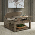 Parkland Falls Weathered Taupe Square Lift Top Cocktail Table