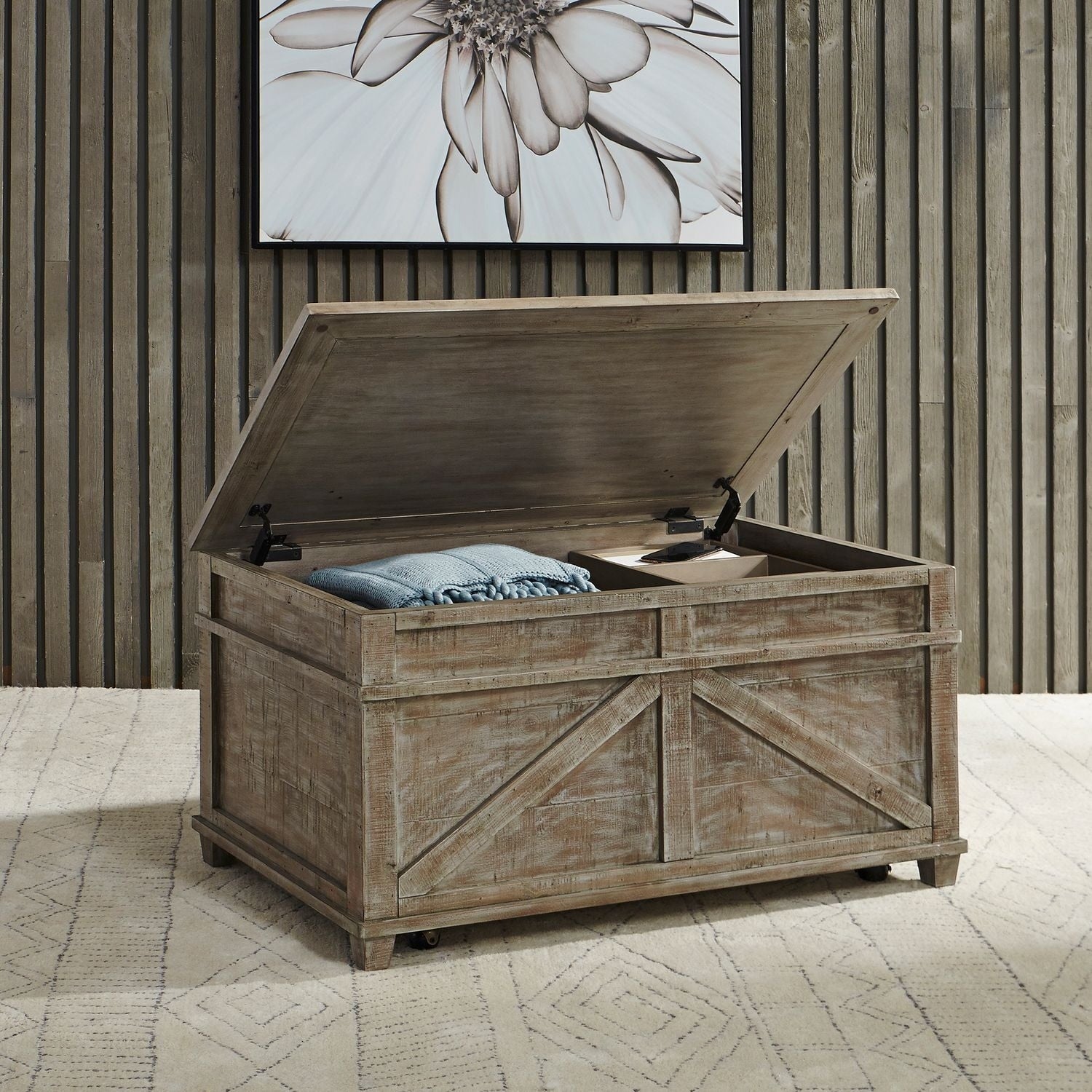 Parkland Falls Weathered Taupe Storage Trunk