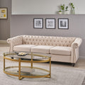 Parksley Tufted Chesterfield Fabric 3 Seater Sofa By Christopher Knight Home