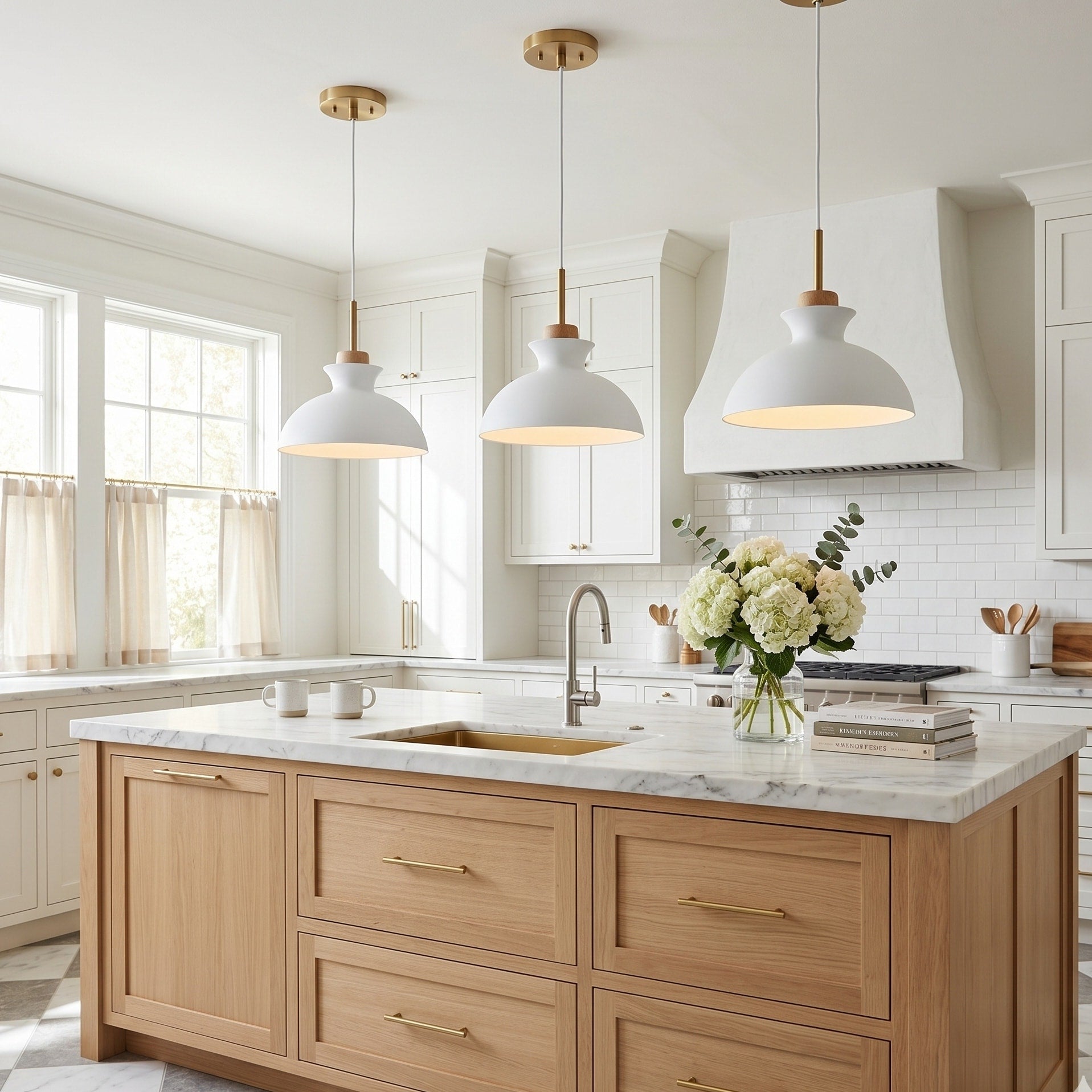 Parrot Uncle 11 Modern White Metal Dome Pendant Light Adjustable Single Hanging Chandelier For Kitchen Island Entryway