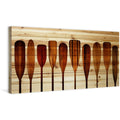 Parvez Taj Canoe Paddles Painting Print On Natural Pine Wood 40 X 20