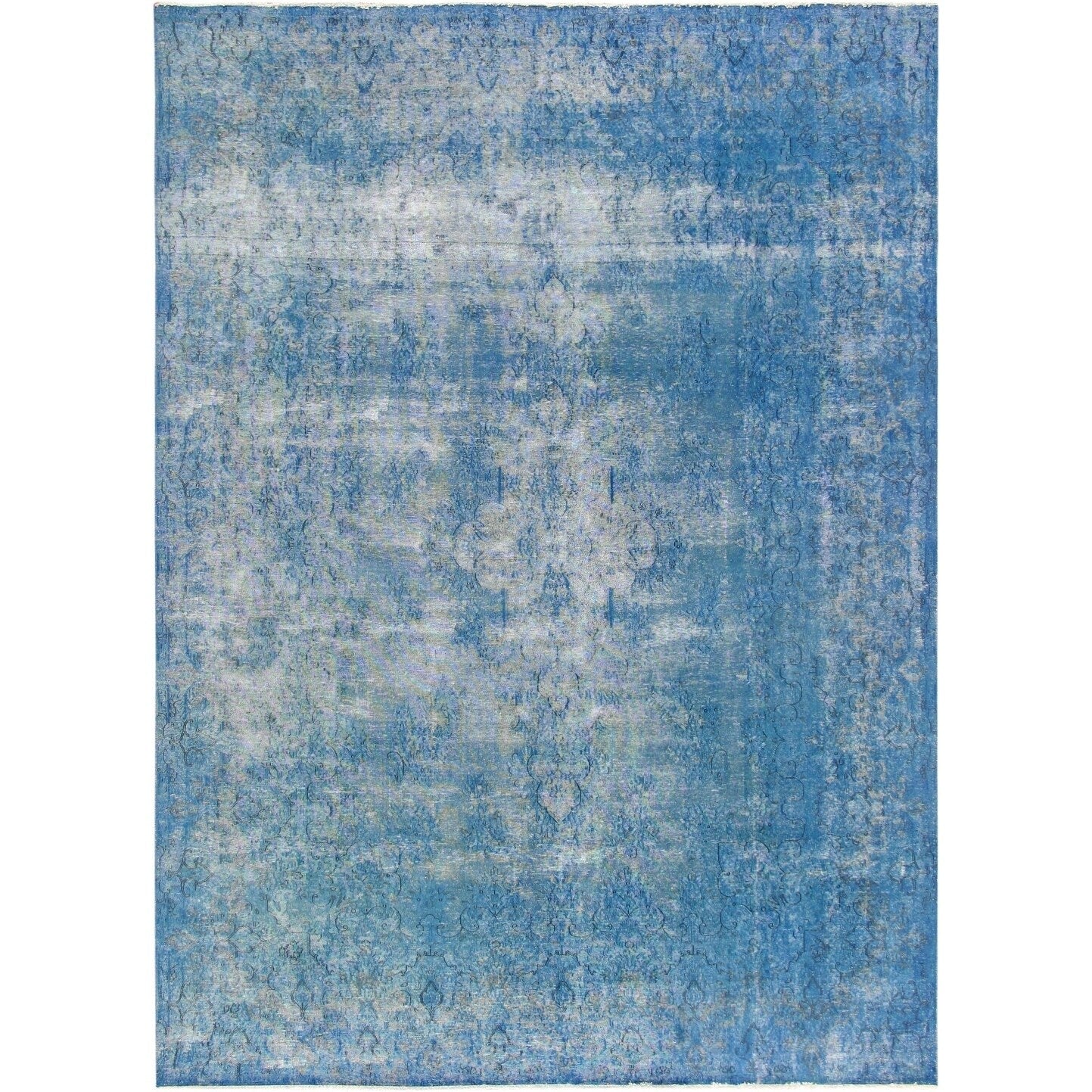Pasargad Blue Vintage Overdyes Hand Knotted Wool Rug 9 7 X 13 9