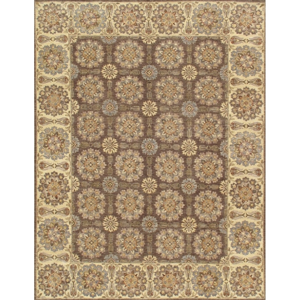 Pasargad Brown Ivory Ferehan Collection Hand Knotted Wool Rug 711 X 10 1