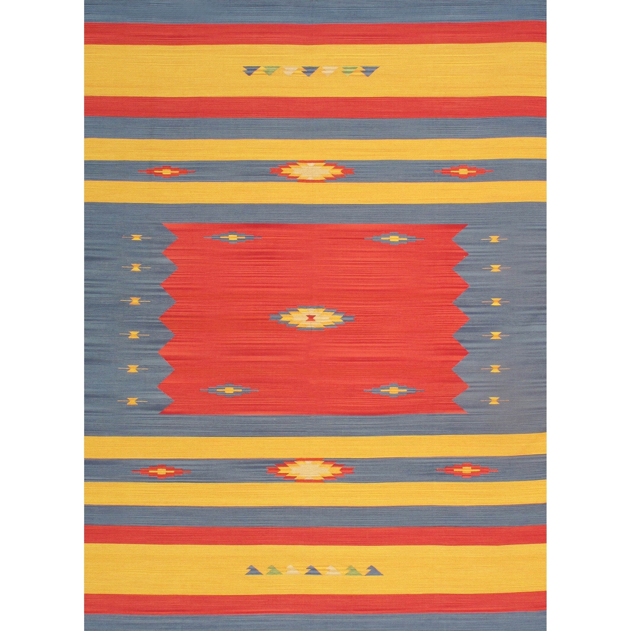 Reversible Anatolian Kilim Hand Woven Cotton Rug 5 X 8 Multi 5 X 8