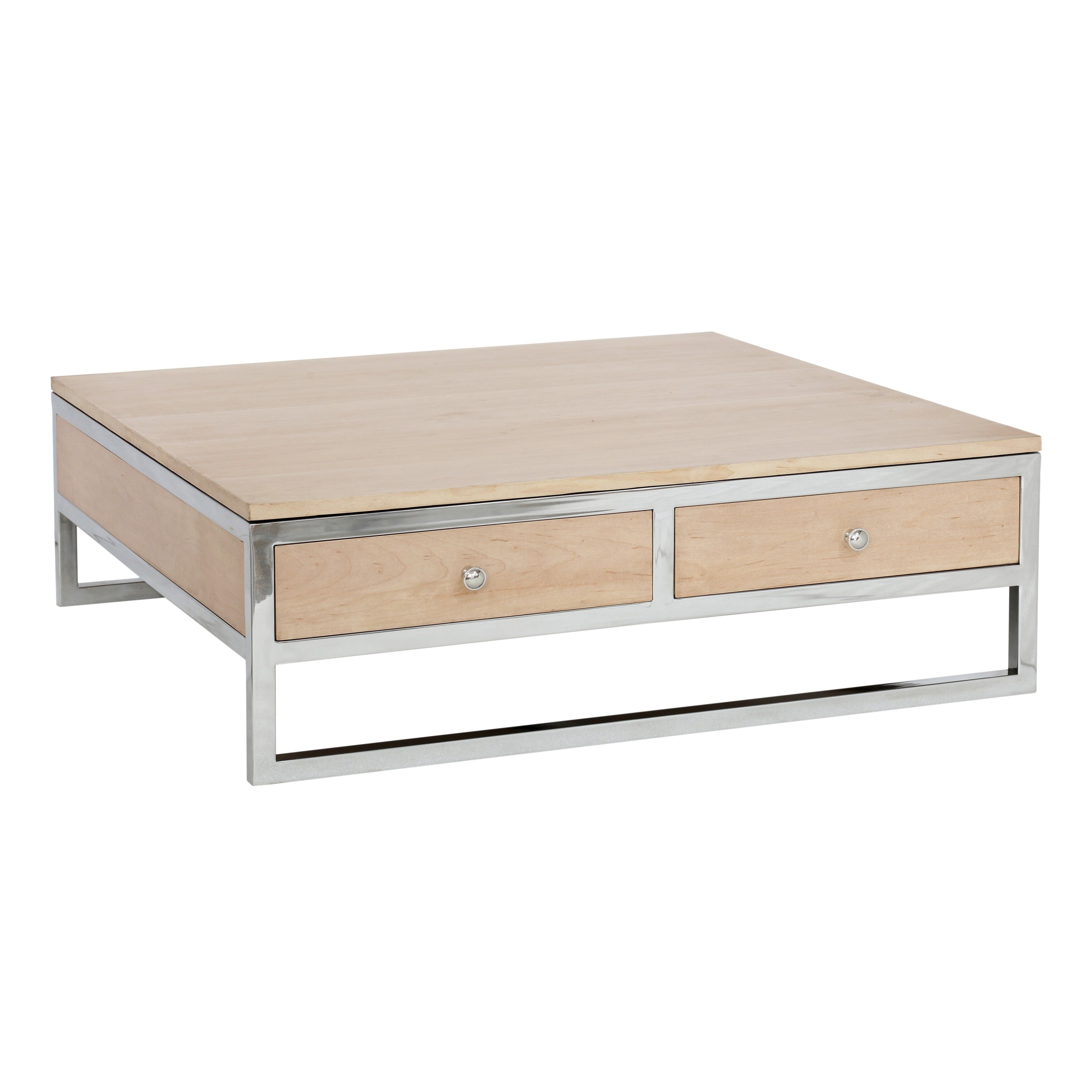 Pasargad Home Arden Square Modern Coffee Table With 2 Drawers W36 X D36 X H12