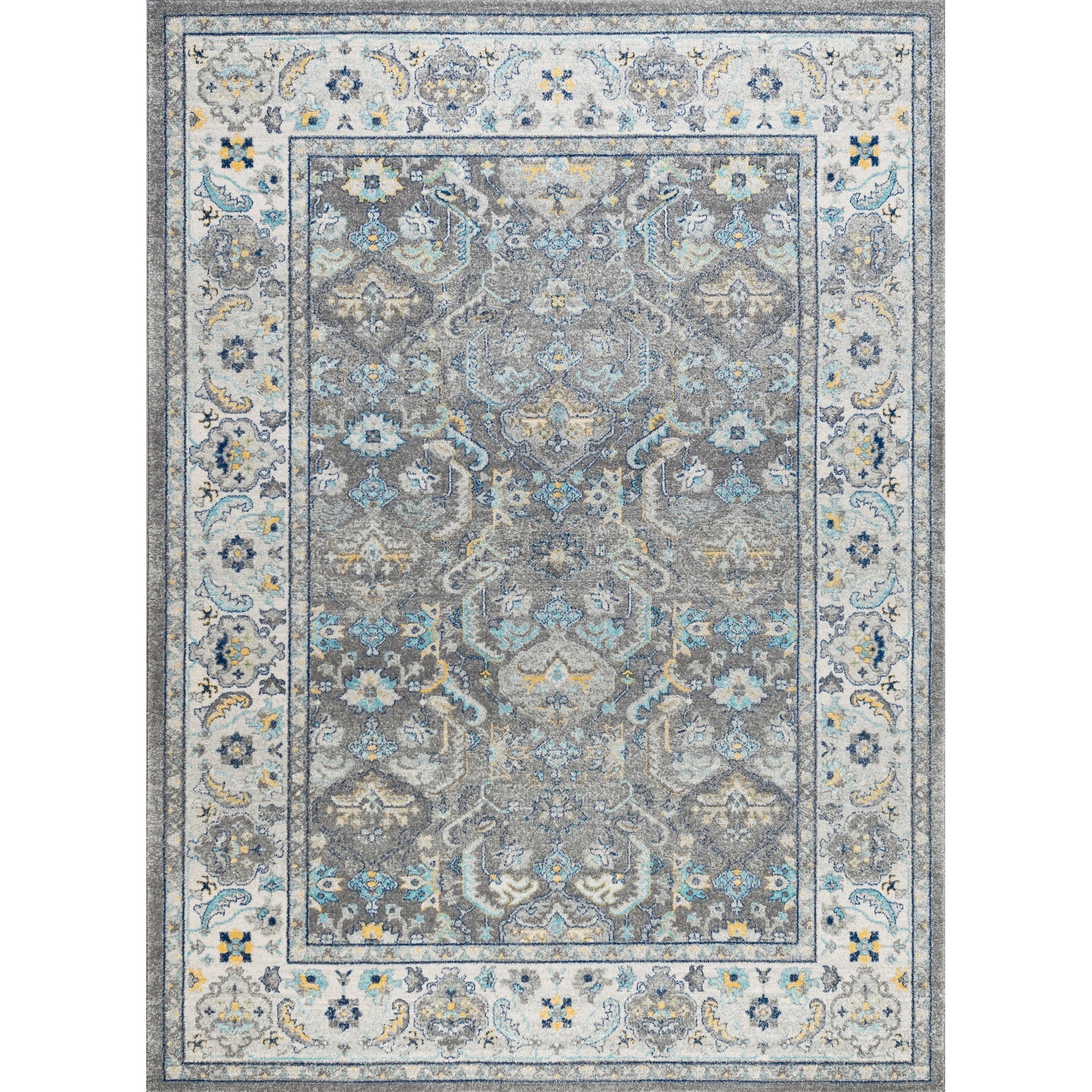 Chelsea Design Machine Made Grey Ivory Power Loom Rug 10 X 14 10 X 14