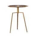 Pasargad Home Delos Iron Brass Color Side Table