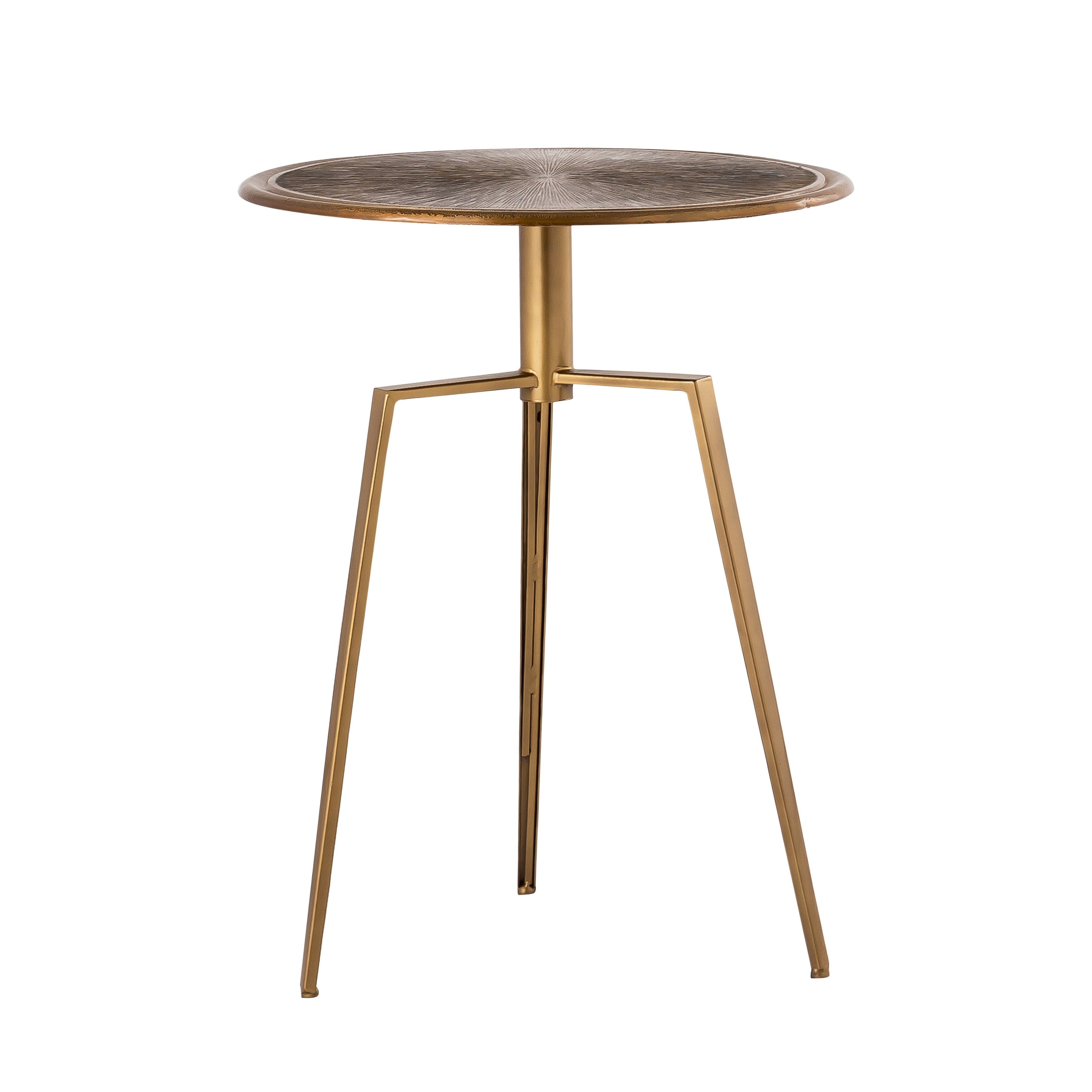 Pasargad Home Delos Iron Brass Color Side Table