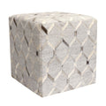 Pasargad Home Cowhide Square Pouf 18X18X18