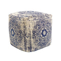 Pasargad Home Grandcanyon Navy Ivory Cotton Pouf