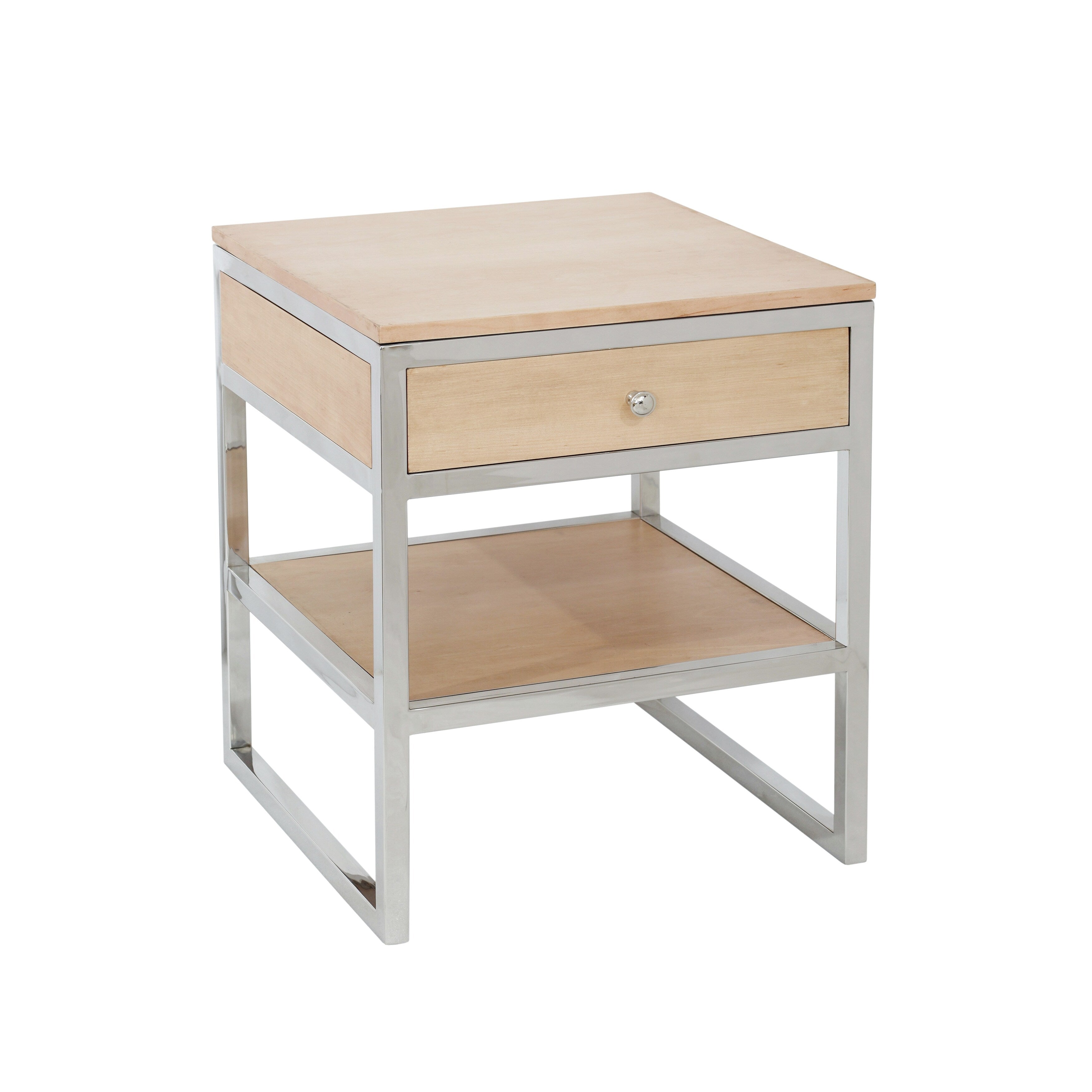 Pasargad Home Haven Modern Side Table With Drawer W19.5 X D19.5 X H24