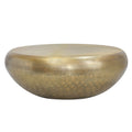 Pasargad Home Helios Drum Style Brass Iron Coffee Table
