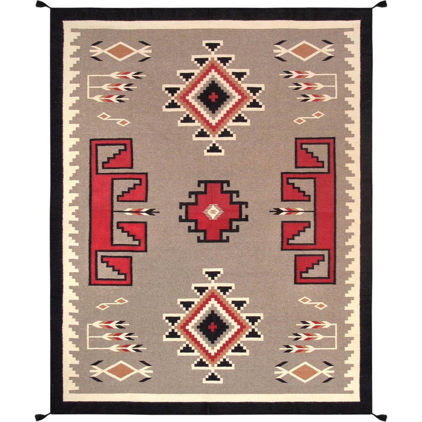 Pasargad Home Kilim Collection Hand Woven Wool Grey Rug N A