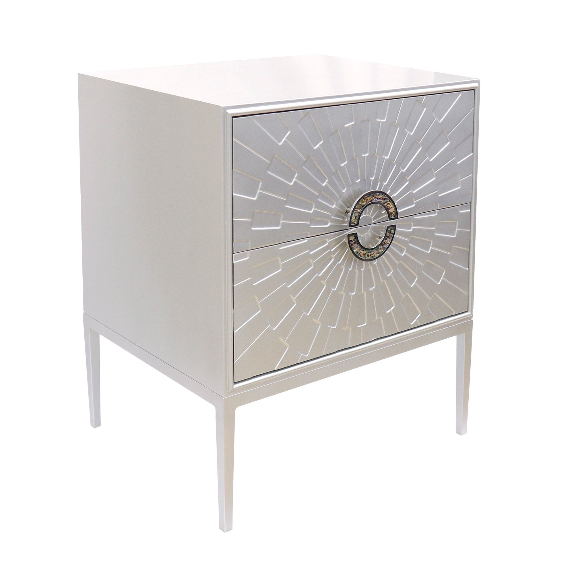 Pasargad Home Luna Nightstand With Metal Frame Silver W24 Xd20 Xh29