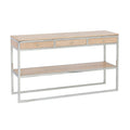 Pasargad Home Oren Cream Silver Console Table With 3 Drawers W55 X D15.75 X H32.5