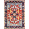 Pasargad Serapi Rust Navy Wool Hand Knotted Area Rug 5 X 7