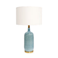 Pasargad Home Tucson Collection Blue Ceramic Body Modern Table Lamp With E27 Bulb And White Shade On Off Switch N A