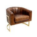 Pasargad Home Vicenza Collection Barrel Chair Brown