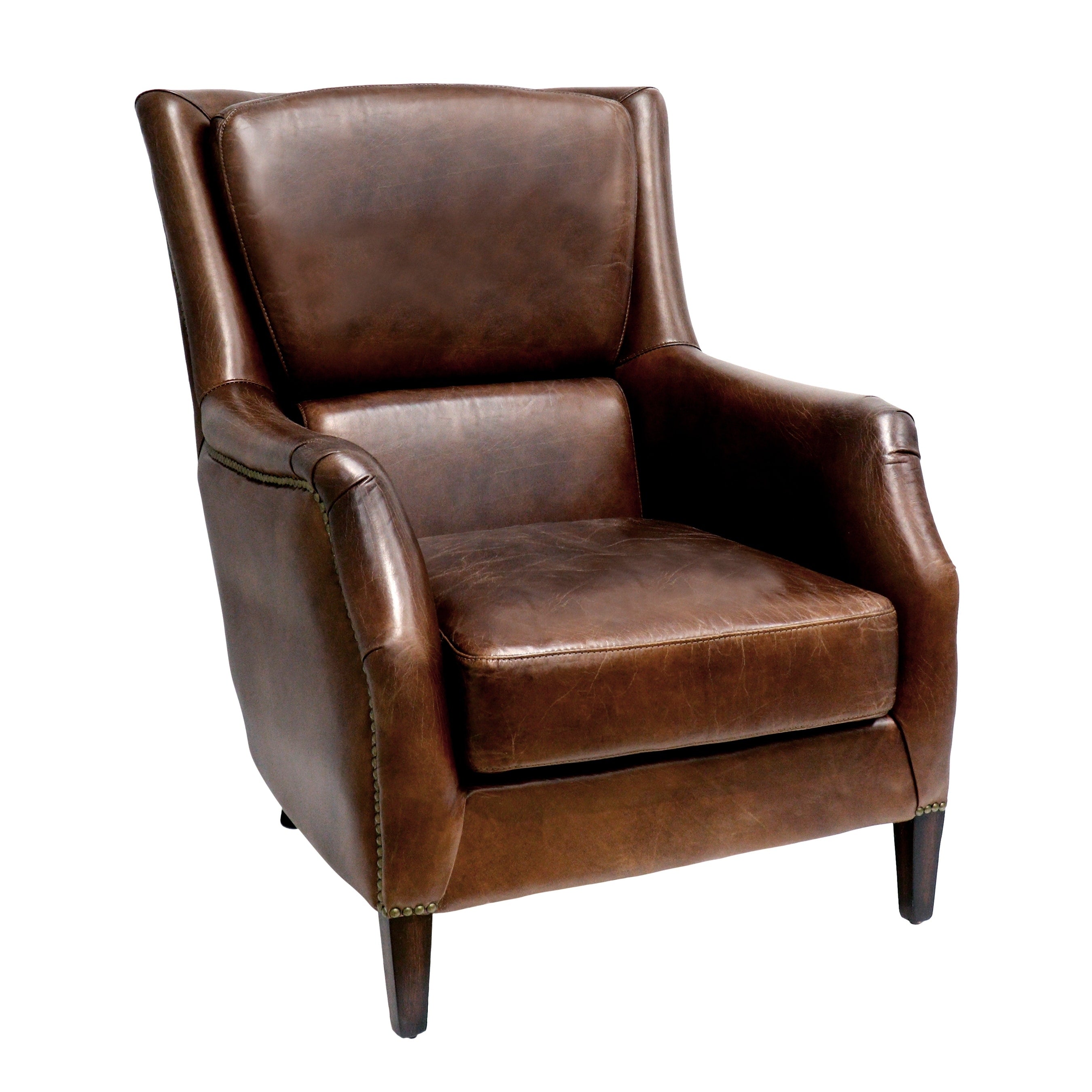 Pasargad Home Vicenza Collection Wing Chair Brown