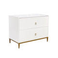 Pasargad Home Victoria Nighstand With Bronze Metal Frame Ivory W38 Xd20 Xh29.5