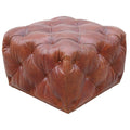 Pasargad Paris Club Genuine Top Grain Leather Ottoman