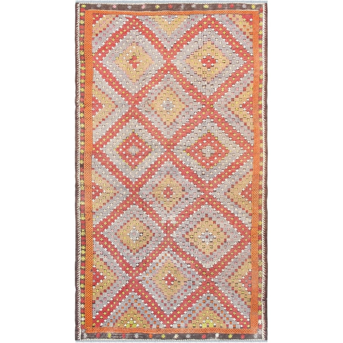 Pasargad Vintage Kilim Hand Woven Wool Area Rug 511 X 1010 Multi