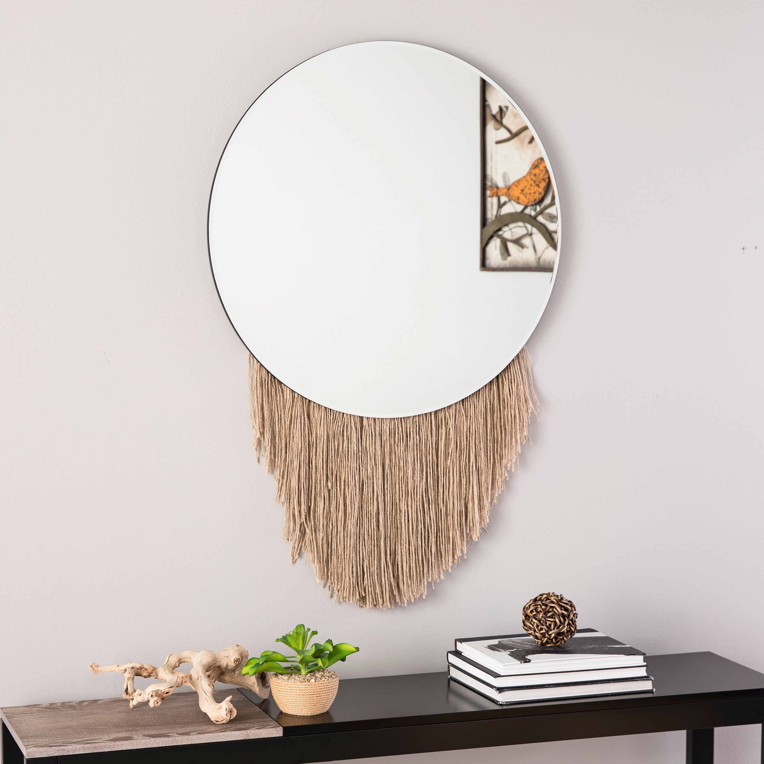 Pascow Round Decorative Mirror Natural
