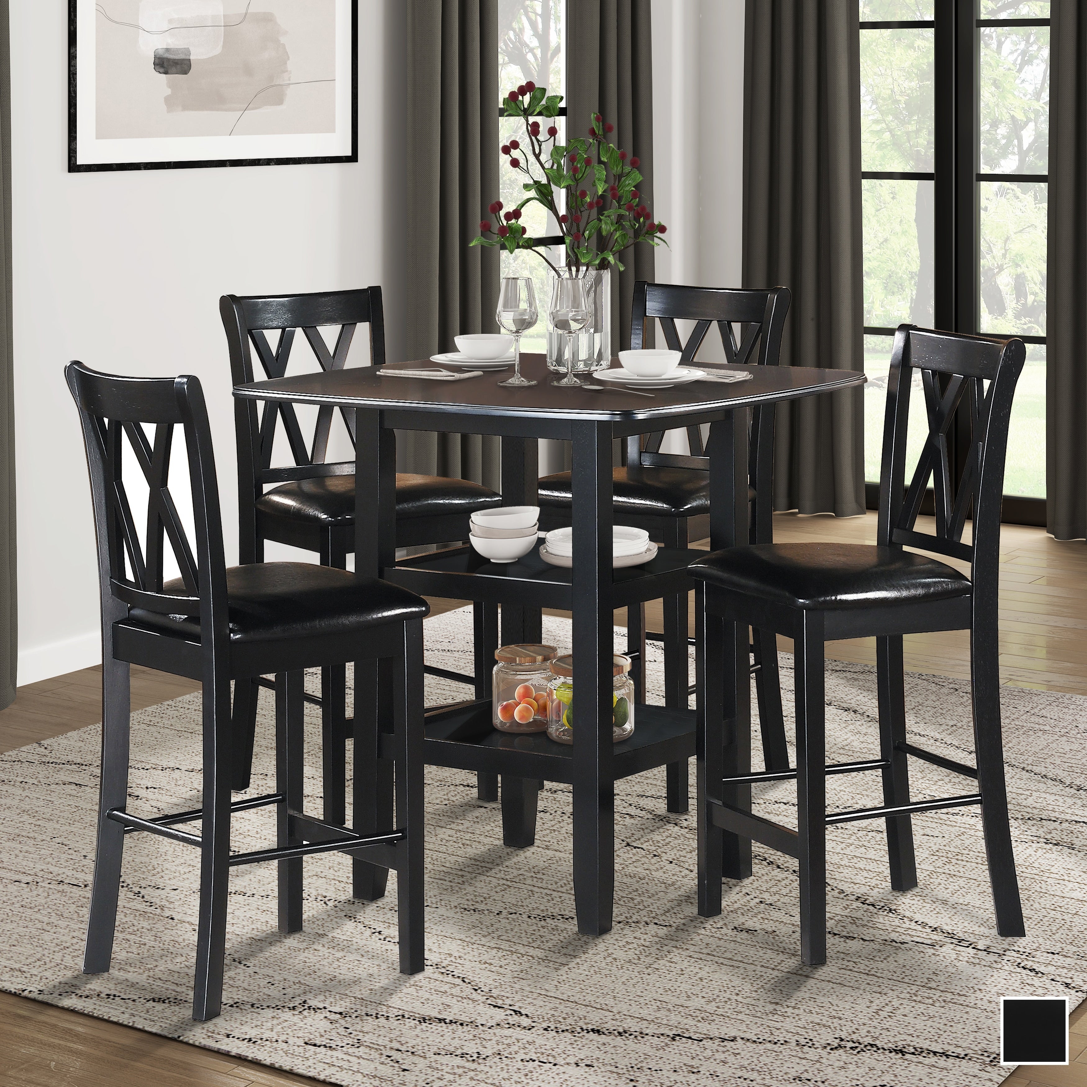 Paseo 5 Piece Counter Height Dining Set.