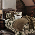 Hiend Accents Joshua Comforter Set Super King Brown Green Cream 3Pc
