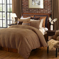 Hiend Accents Clifton Comforter Set Super King Brown Green Cream 3Pc