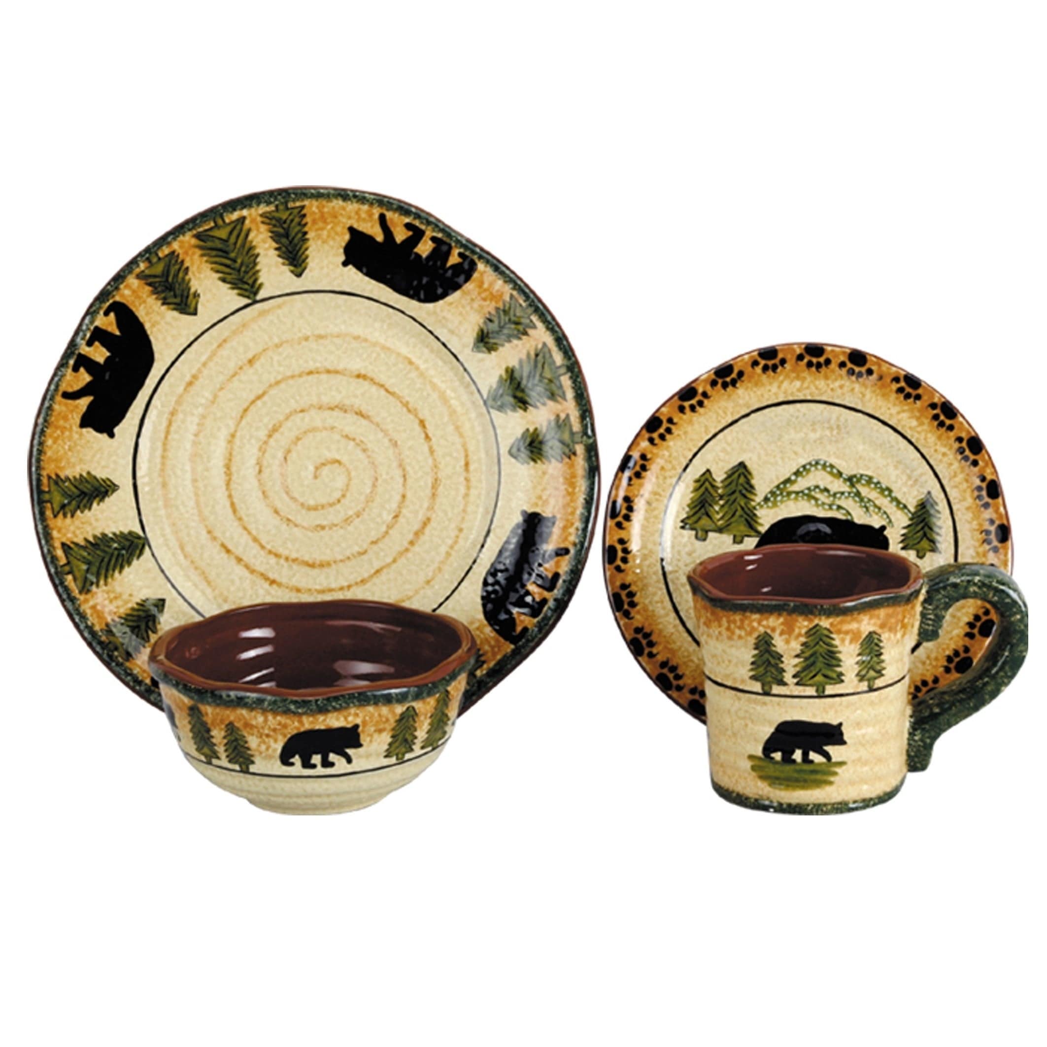 Hiend Accents Bear 16 Piece Dinnerware Set