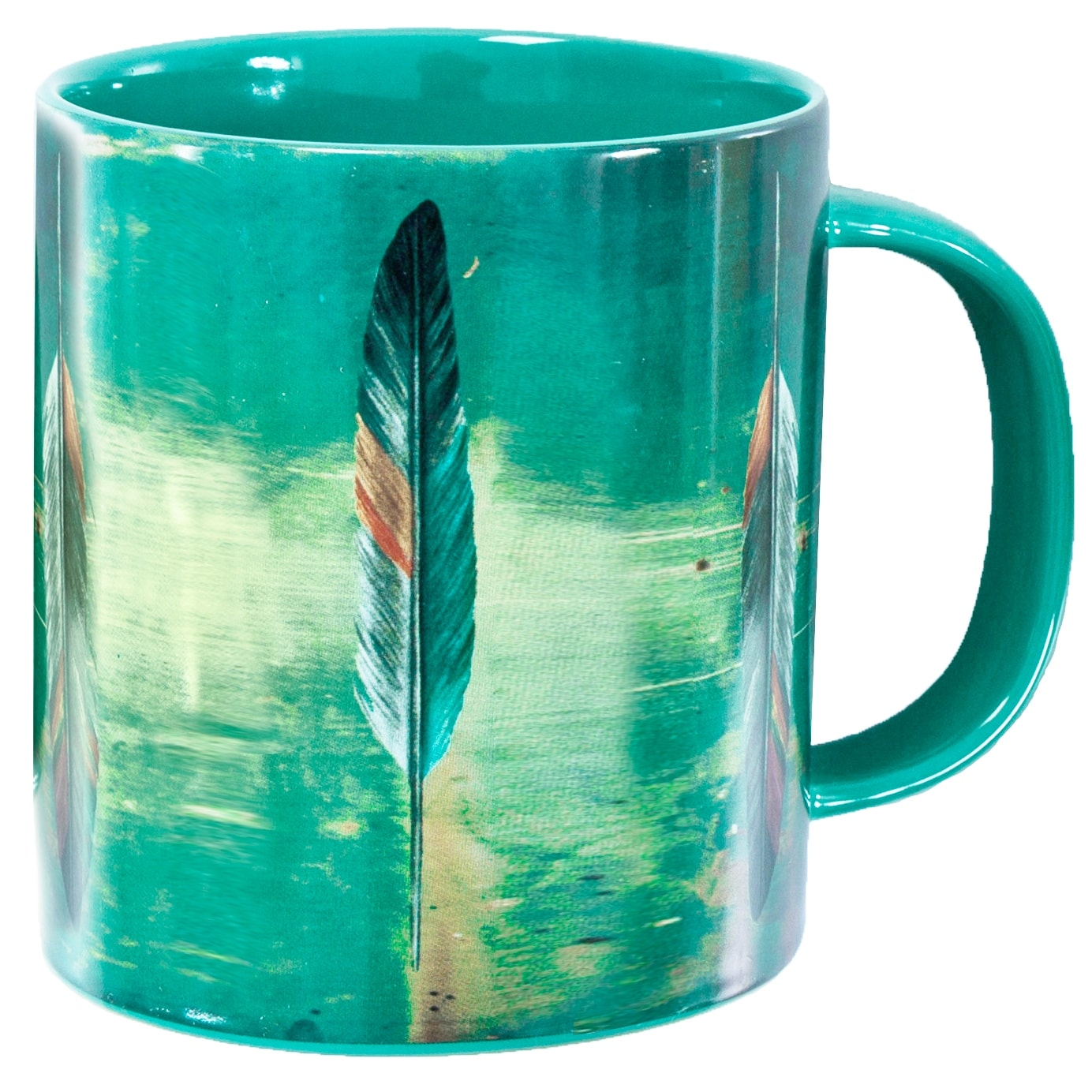 Hiend Accents Bohemian Tossed Feather 4 Piece Mug Set