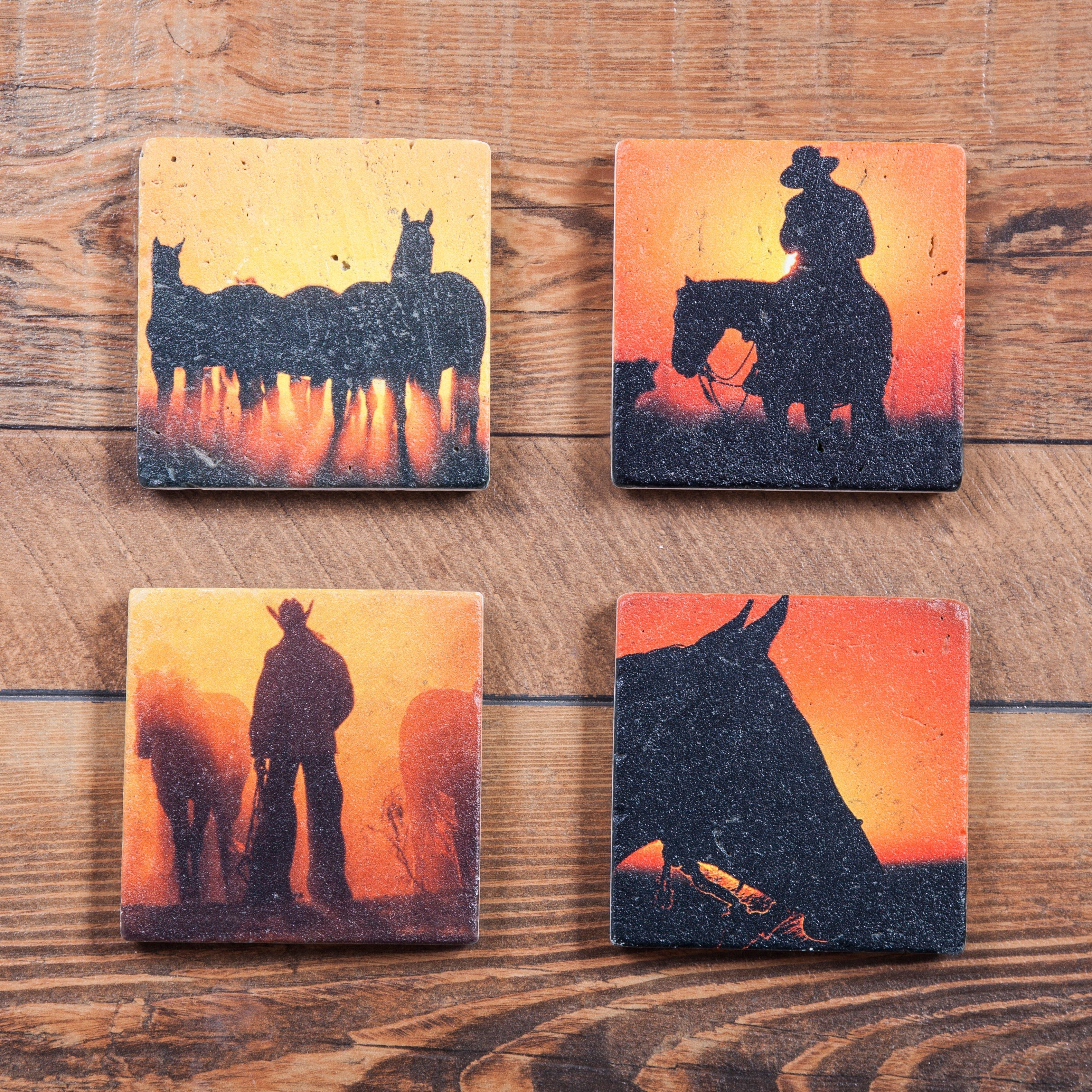 Hiend Accents Cowboy Coasters Set Of 4