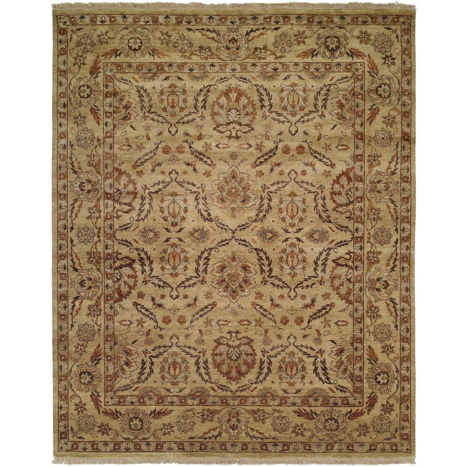 Pasha Antique Gold Hand Knotted Wool Area Rug