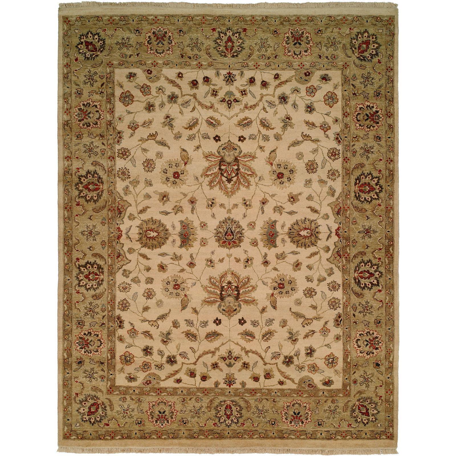 Pasha Ivory Gold Wool Hand Knotted Area Rug