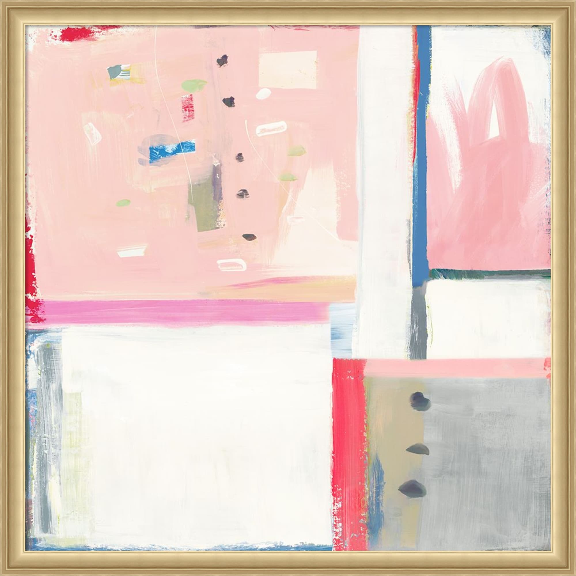 Pastel Whispers In Abstract Form By Hannah Dawson Framed Mounted Canvas Wall Art Print