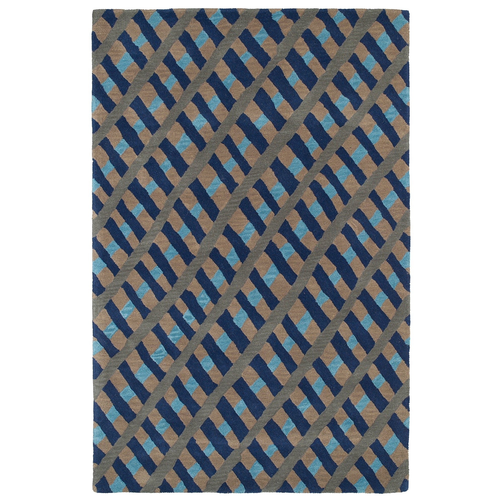 Hand Tufted Artworks Multi Criss Cross Rug 80 X 100 8 X 10 8 X 10