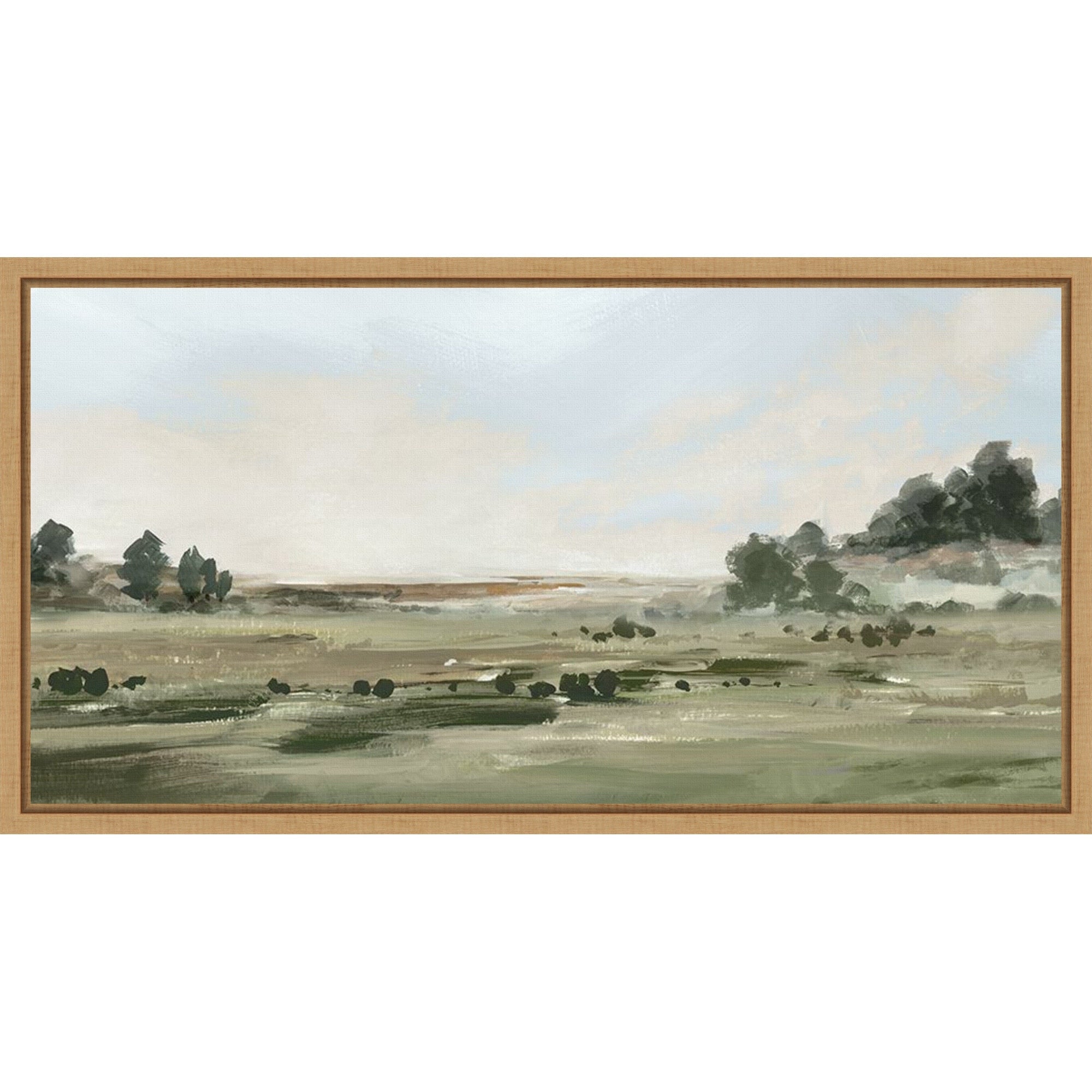 Pastoral Fields Under Soft Skies By Pi Studio Framed Canvas Wall Art Print
