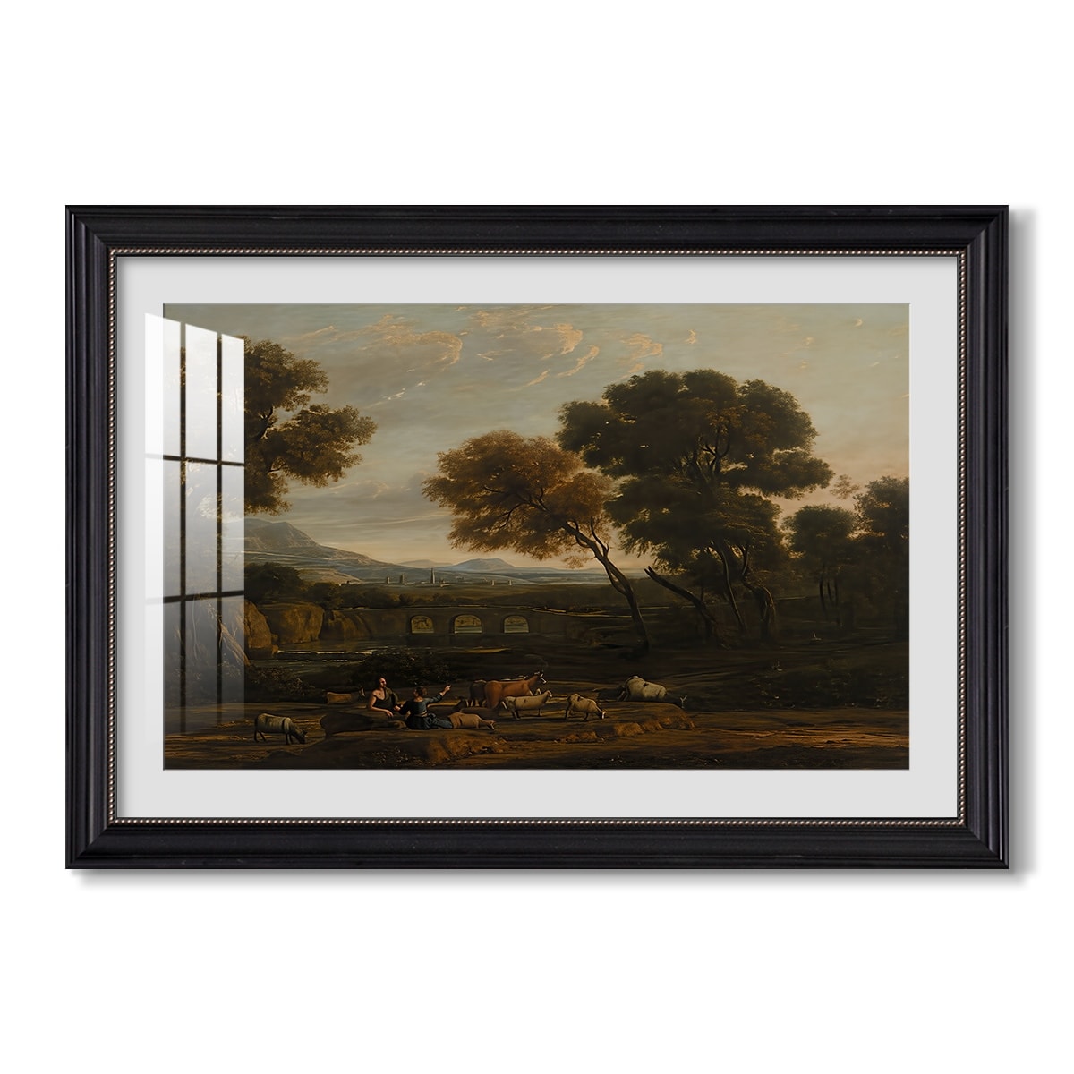 Pastoral Landscape With A Bridge C 17Th Century Claude Lorrain Custom Frame
