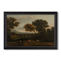 Pastoral Landscape With A Bridge C 17Th Century Claude Lorrain Custom Framed Canvas