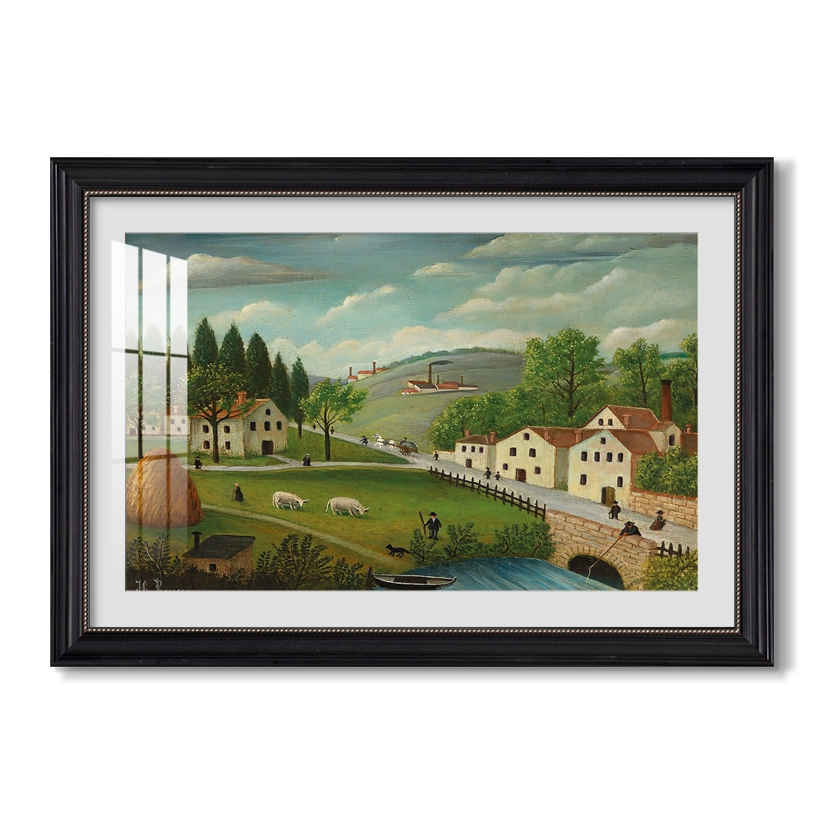 Pastoral Landscape With C 1875 1880 Henri Rousseau Custom Framed Print